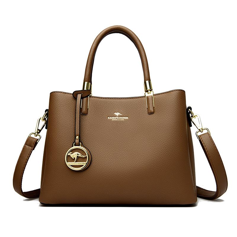 

Сумка из мягкой кожи, сумка через плечо большой вместимости хаки