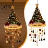 Vorgeleuchteter festlicher Anhänger Weihnachtsbaum-Hängeornament mit LED-Lichtern, Beleuchteter Stern-Topper, Leuchtende Veranda-Eingang-Ornamente Weihnachten für Innen