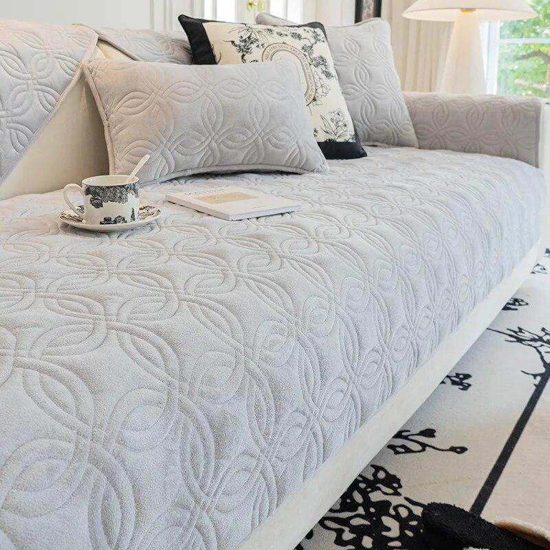 Nordisches Sofakissen aus Kristallsamt, vier Jahreszeiten, universelles neues Produkt, Sofakissen, cremefarbenes Gefühl, rutschfester Sofabezug, Kissenbezug