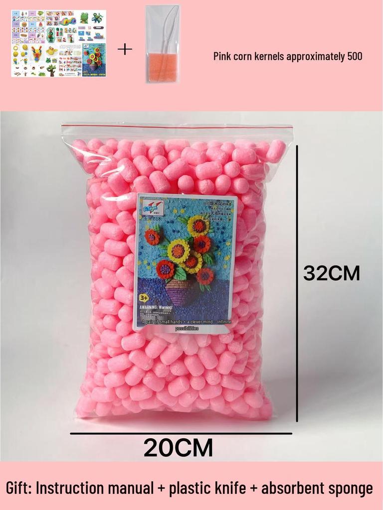 Magic DIY Corn Kernels Pack - 500 Pieces Educational Stick-and-Play Toys for Kids Kindergarten Crafting