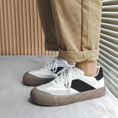 2025 Spring and Autumn New Microfiber Leather Casual Shoes Men's and Women's Versatile Trend Little White Shoes Sports Student Board Shoes Ziqing