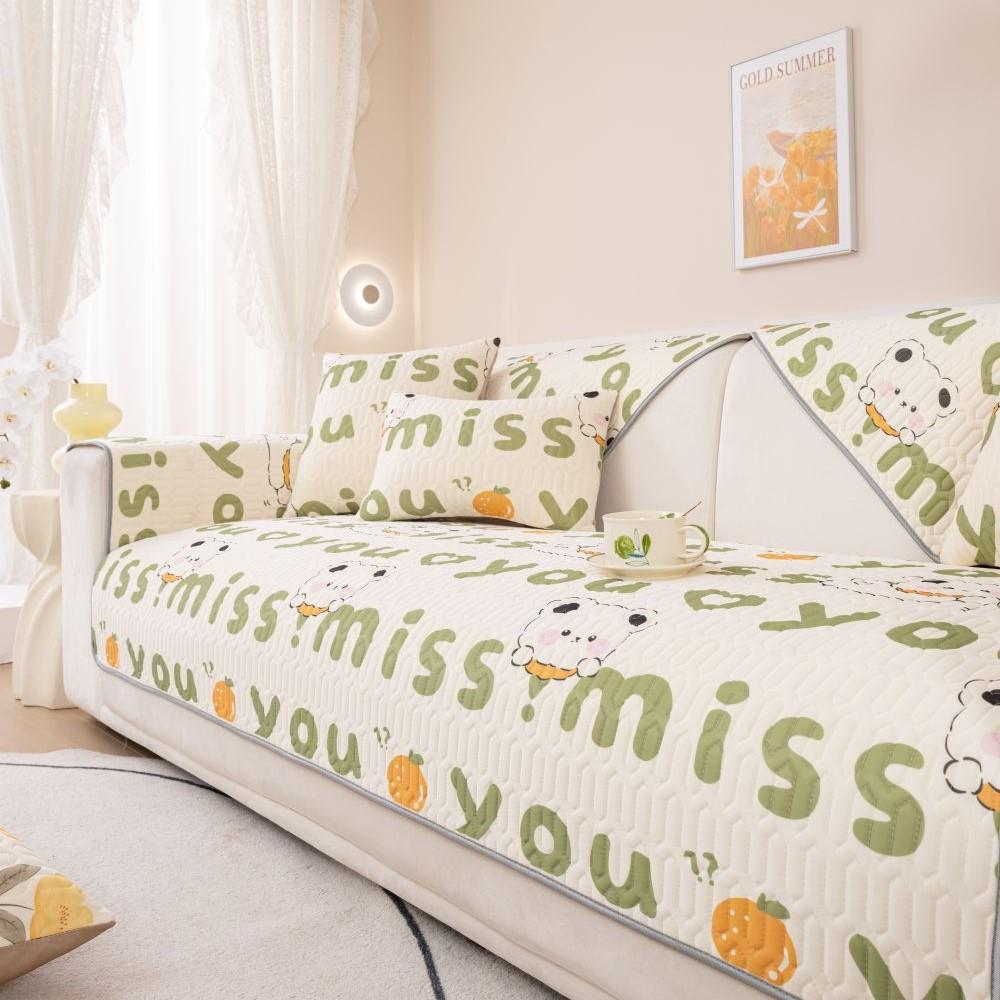 Living Room Anti-slip Couch Sofa Cover Summer Nordic Latex Flower Print Sofa Cushion Cover Slipcover Funda