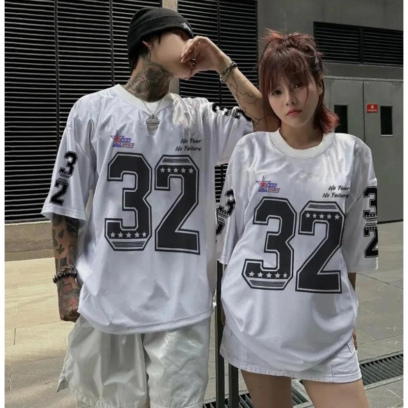 Unisex Casual Loose Fit American High Street Basketball Jersey T-shirt