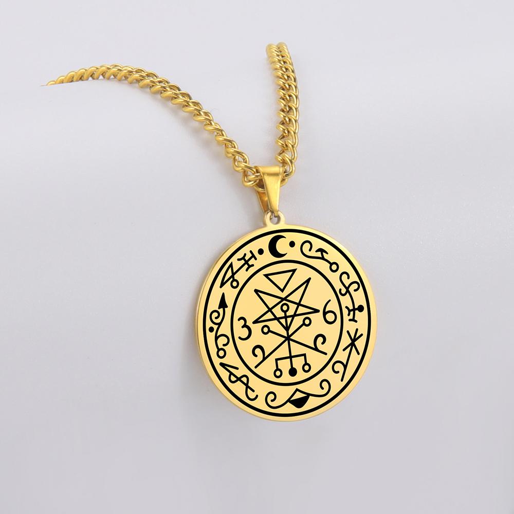 Dawapara Sigil of Lilith Necklace Seal Supernatural Amulet Stainless Steel Gothic Pagan Jewelry Religious Gift