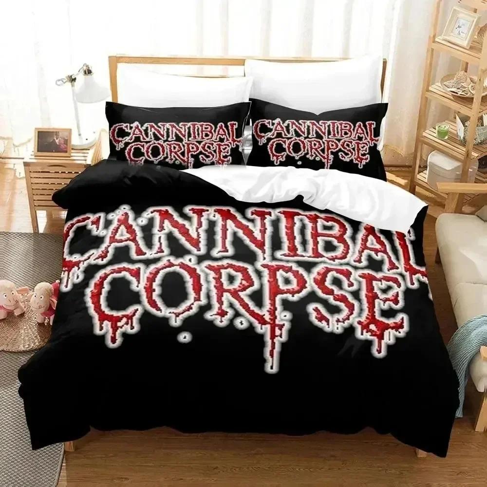 Cannibal Corpse Bedding Set Horror Duvet Cover Set Quilt Cover Pillowcase Comforter King Queen Size Boys Adult Bedding Set
