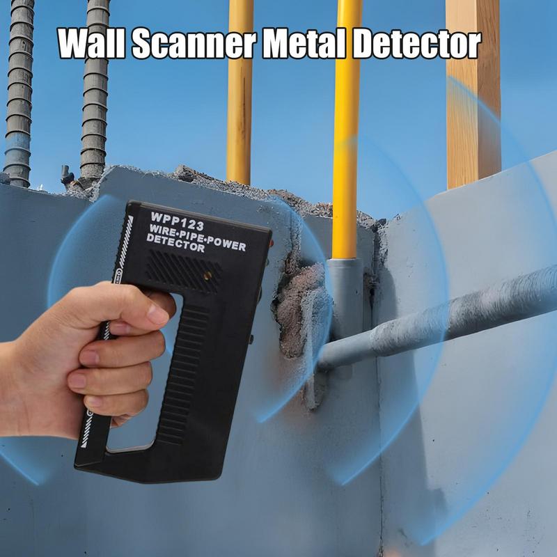 WPP123 Metal Detector Black Wall Detector Non Slip Handle Grip Metal Security Scanner Wall Metal Detector