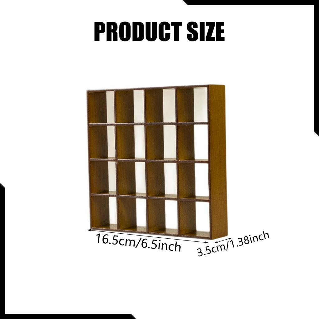 1:12 Dollhouse Display Shelf Rack Wooden Dollhouse Furniture Model Birthday Gift 16 Grid Miniature Furniture Toy for Diorama