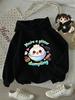 Kids Halloween Dumpling Hoodie Kawaii Glitter Cartoon Graphic Print Autumn Winter Thick Fleece Lined Warm Pullover