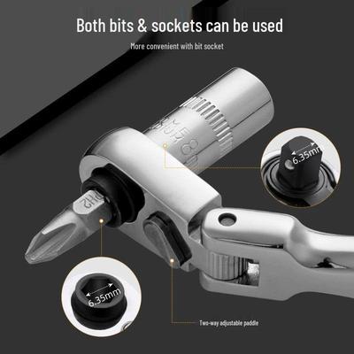 Yokohama 1/4 Mini Fly 2-in-1 Ratchet Wrench with Swivel Head and Quick Rotating Bit Socket