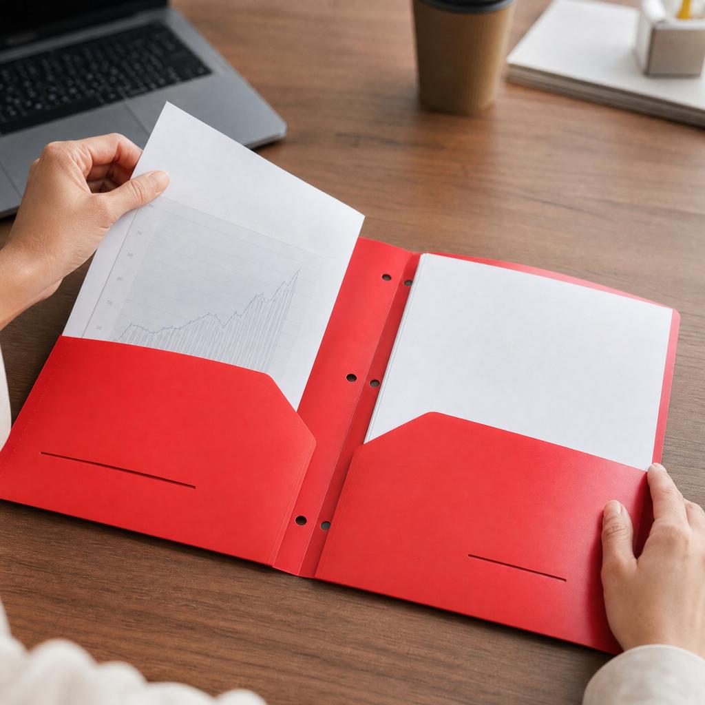Loose Leaf Folder with Double Pockets for Document Storage