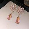 Silver Needle Diamond Flower Water Drop Premium Earrings Light Luxury ins New Earrings Exquisite Versatile Fashion Earrings Women