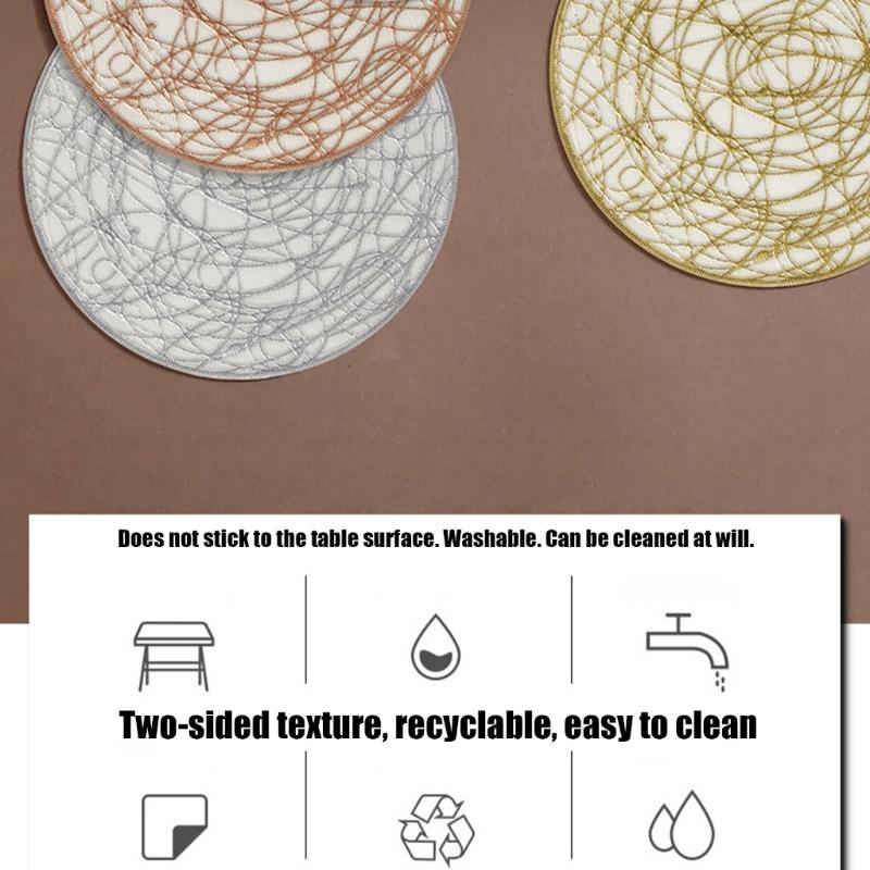 Set of 4 Durable PVC Drink Coasters Easy Cleaning Surfaces Unique Foils Accent Ideal for Homes Office Party Use