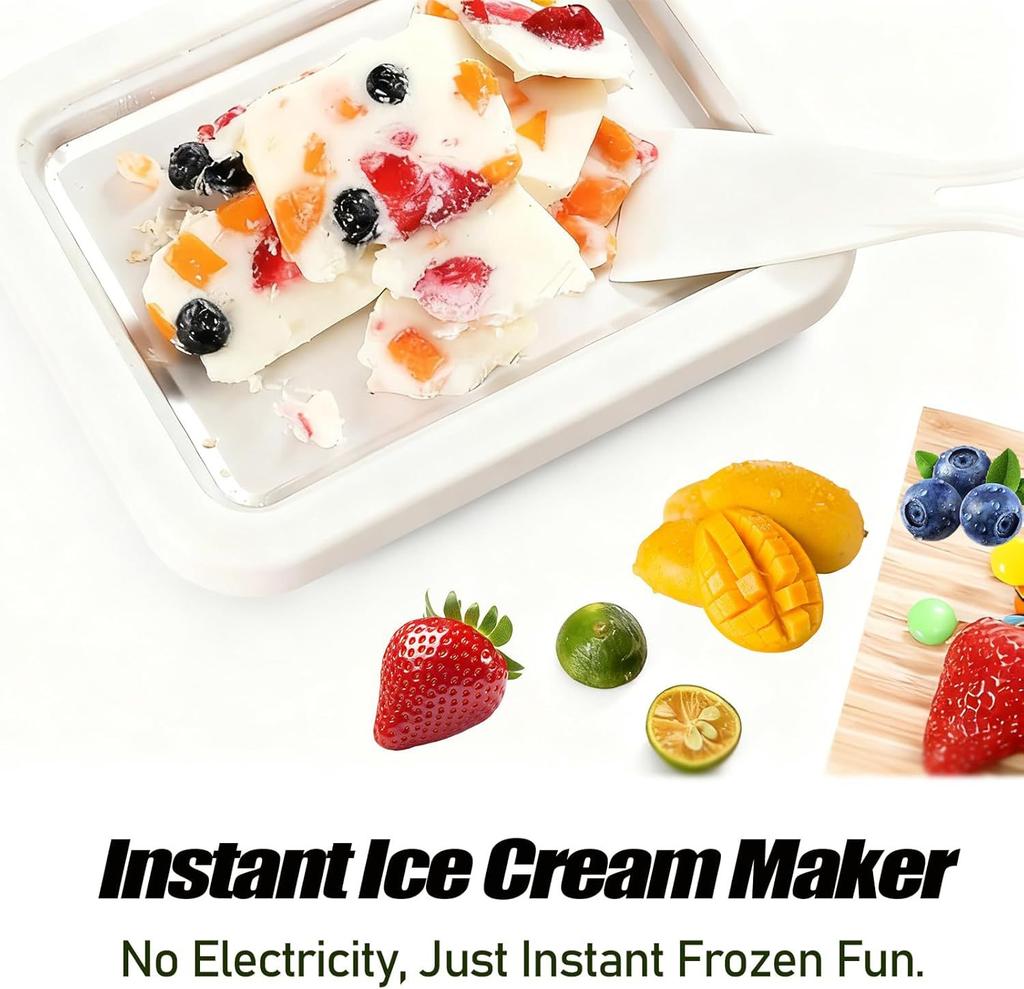 Household DIY 304 Stainless Steel Fried Ice Plate, Mini Frozen Yogurt Maker, Summer Kids Homemade Ice Cream Machine