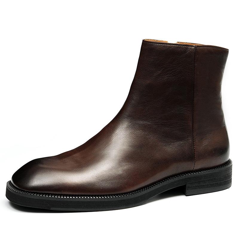 Men's 2026 Retro High-Top Leather Martin Chelsea Boots - Genuine Leather, Winter British Style