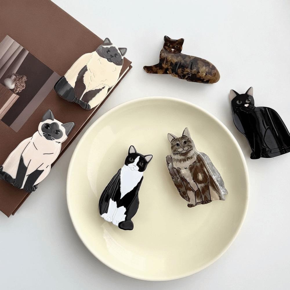 Cartoon Cat Hair Claw Clip Acetate Material Hair Barrettes Acetate Hair Clips Hair Accessories