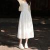 French Style Embroidered Lace A-line Midi Skirt