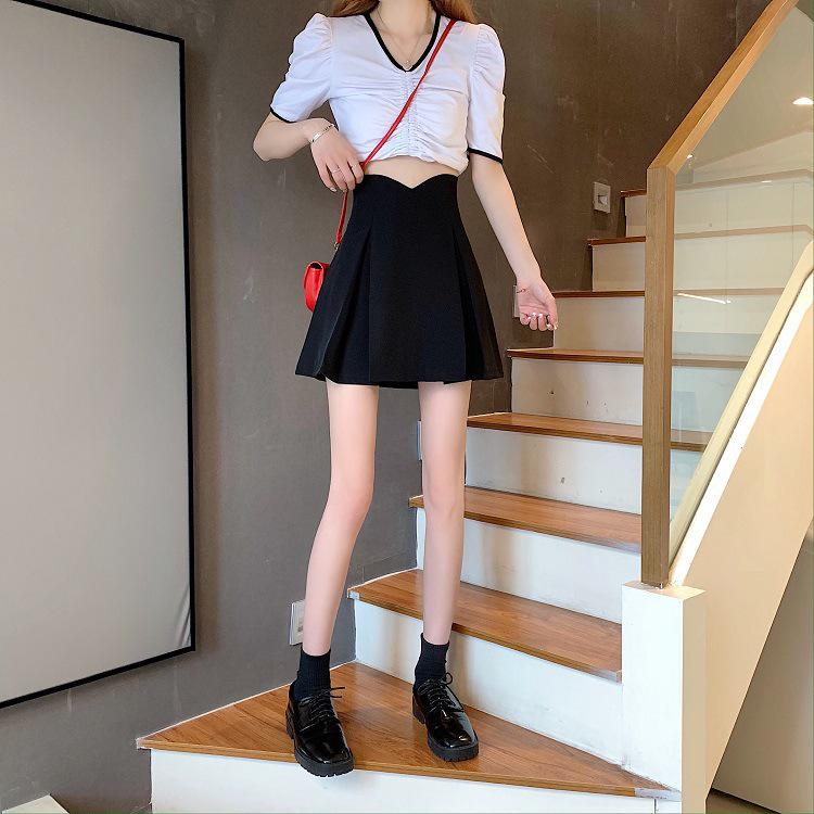 Niche Academy Summer 2025 High Waist Pleated Skirt - Slimming Short Design