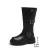 Retro Long Boots, Chunky Round-toed Fashion Boots, Plus-size Thick-soled Knight Boots, Women's Shoes
