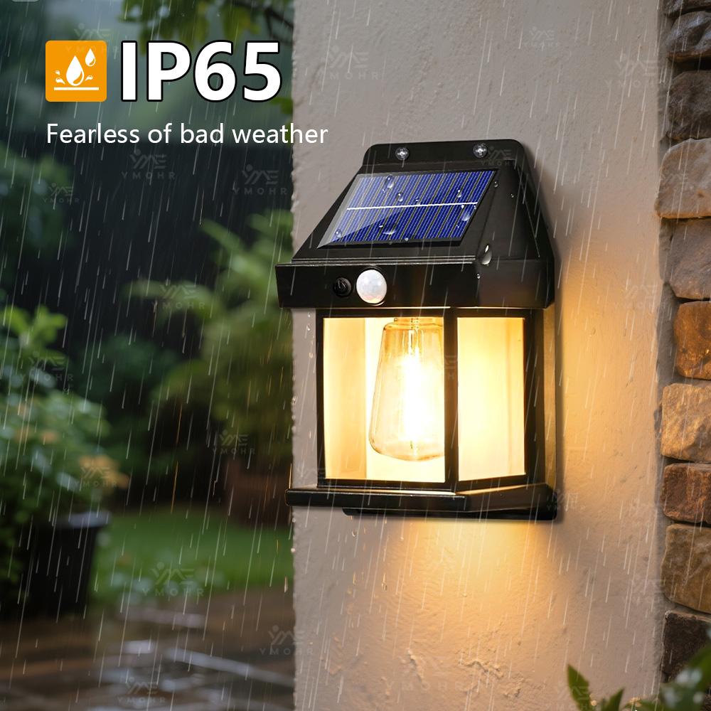 Vintage Solar Lights Outdoor Waterproof Solar LED Outdoor Lighting Warm Christmas Lights Outdoor Solar Lamp with Motion Sensor