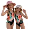 Girls One Piece Swimsuit Hawaiian Floral Print Summer Swimwear Kids Casual Beachwear Pool Outfit for Children