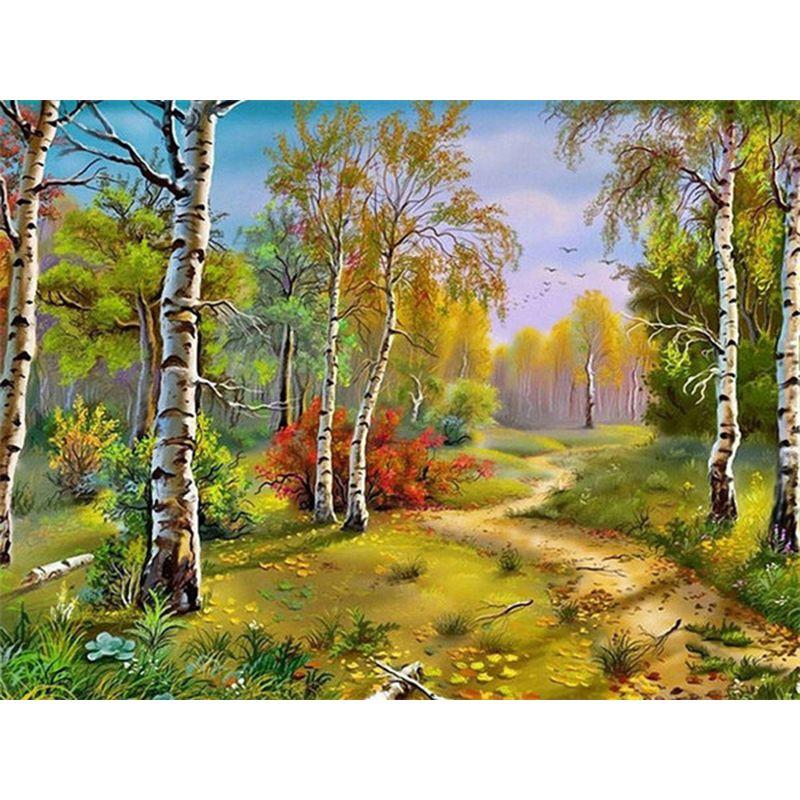 

Полный круглый алмазная живопись водопад домашний декор Алмазная вышивка горное дерево пейзаж мозаичная наклейка декор Full Round 30x40CM