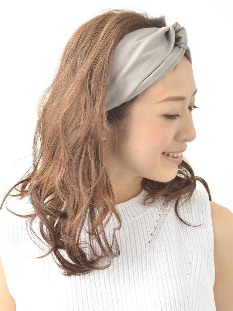 VINGTAINE Natural Cross Hair Simple Hairband, Headband, Accessory, Turban, Style, Gray, HB-51-GY