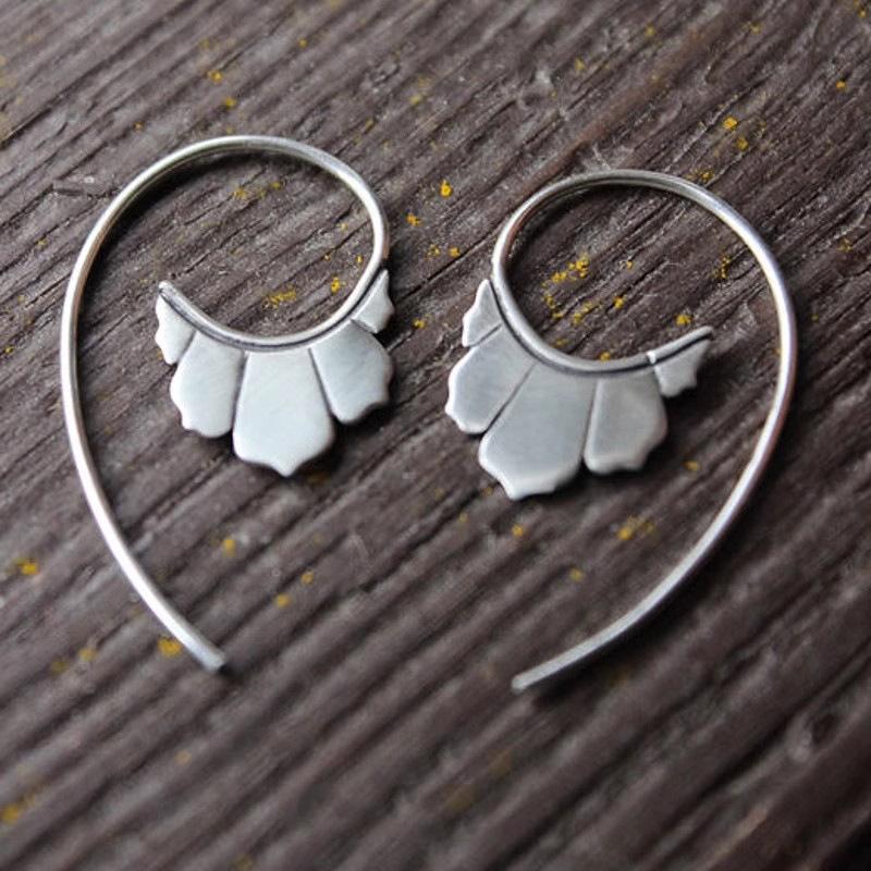 Minimalist and fashion half heart hook earring unique creative ethnic style maple leaf earrings for women  accessories
