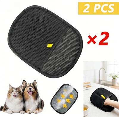 Gants réutilisables double face pour le toilettage des animaux de compagnie, éliminateur statique de poils d'animaux pour meubles, tapis, vêtements, literie, fournitures pour animaux de compagnie