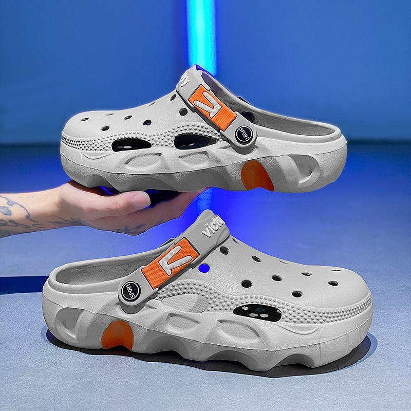 Fashion Hole Men's Summer Sandlas Shoes Outdoor Beach Slides Platform Male Slipper High Quality Fashion Fun Original Adult 2024 Style