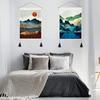 With Tassel Sunrise Landscape Tapestry Hanging Wall Poster  Home Decor