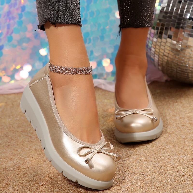 Fashion Women's Wedge Heel Pumps Fashion Platform Muffin Shoes PU Leather Casual Shoes for Women Non-slip Slip on Loafers Zapatos Mujer