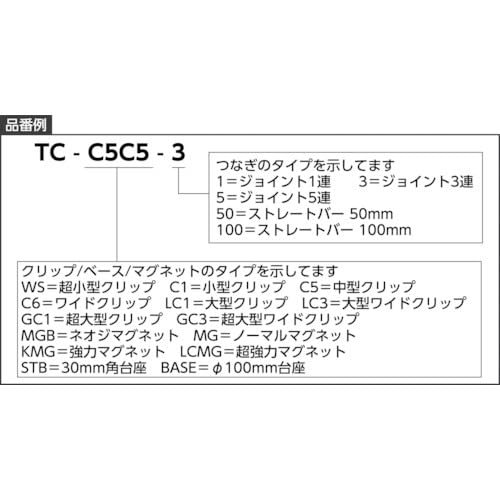 TRUSCO holder type clip medium size clip + 3 joints + medium size clip TC-C5C5-3