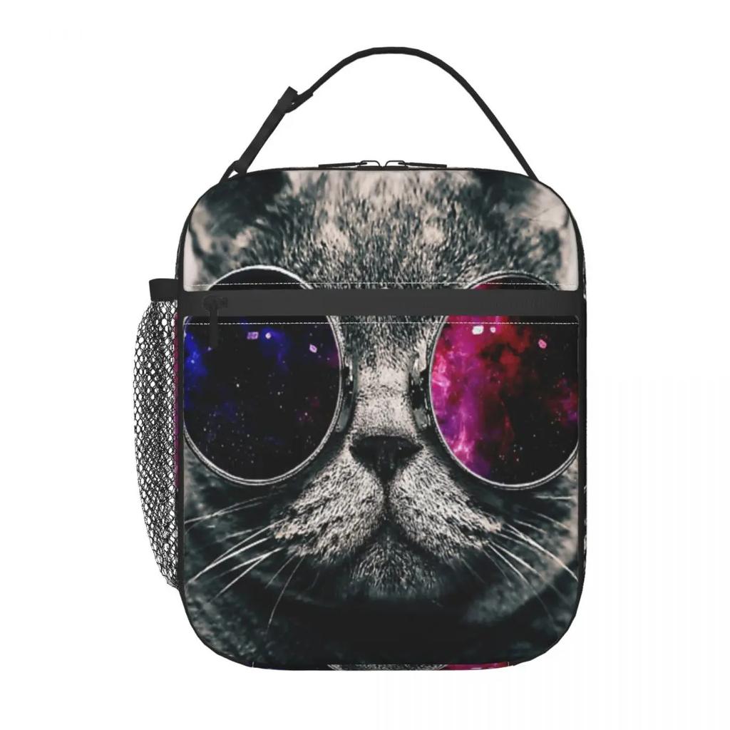 Cool Cat With Glasses One Lunchbag Thermal Bag Tote Lunch Box Beach Outdoor Food Handbags