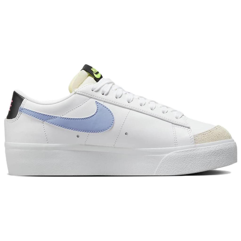 Nike  Blazer Low Platform White Cobalt Bliss Women Sneakers Volt Black FJ0738-100