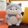 Cat Eating Fish Plush Toys Cartoon Stuffed Dolls Room Decorations Kid Simulation