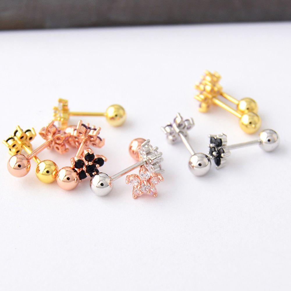 Earpiercing Cartilage Flowers Zircon Stud Earrings Ear Studs Cartilage Earrings Tragus Earrings