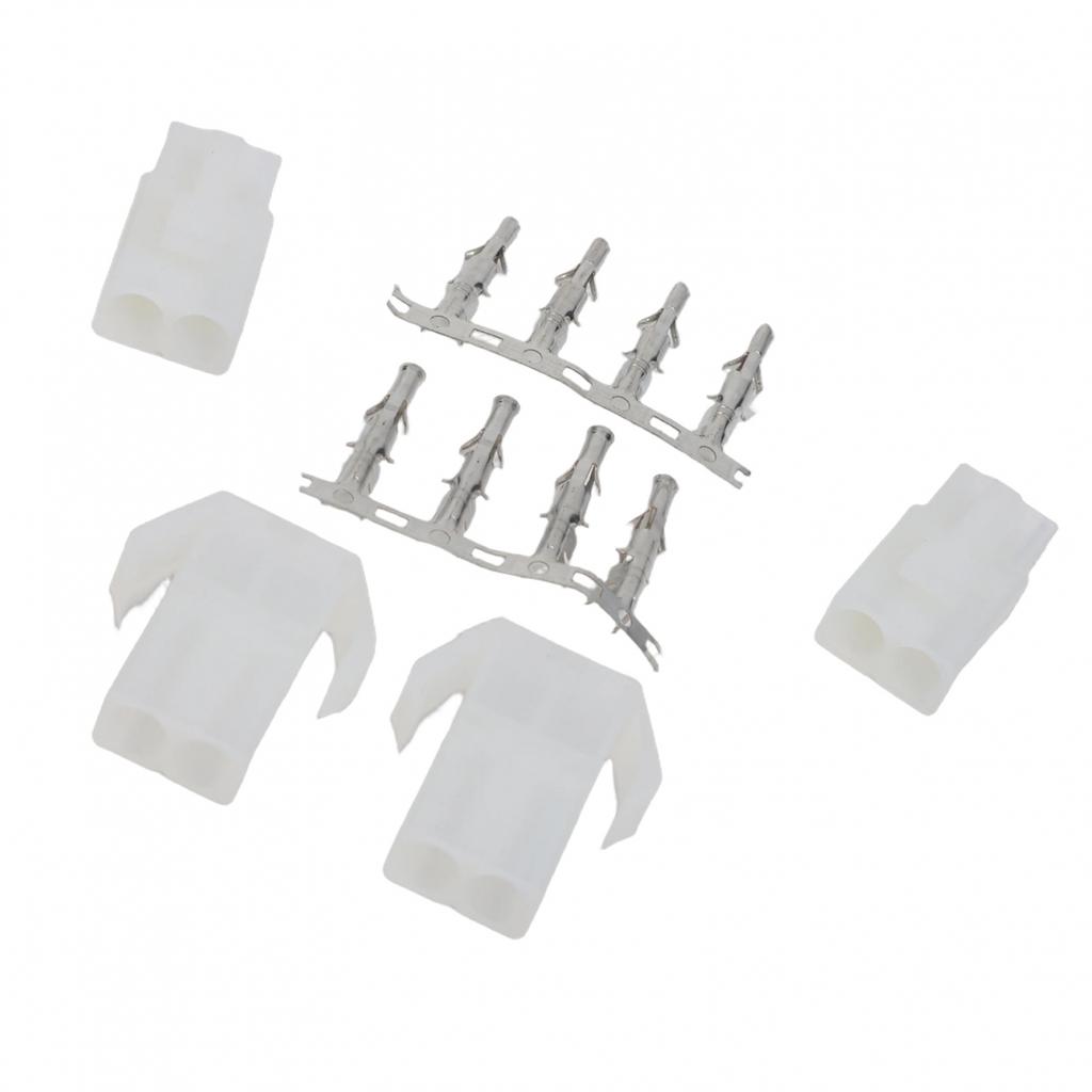 Motorcycle Battery Connectors Set 2-Way Pins Male/Female Chargers Terminals Part