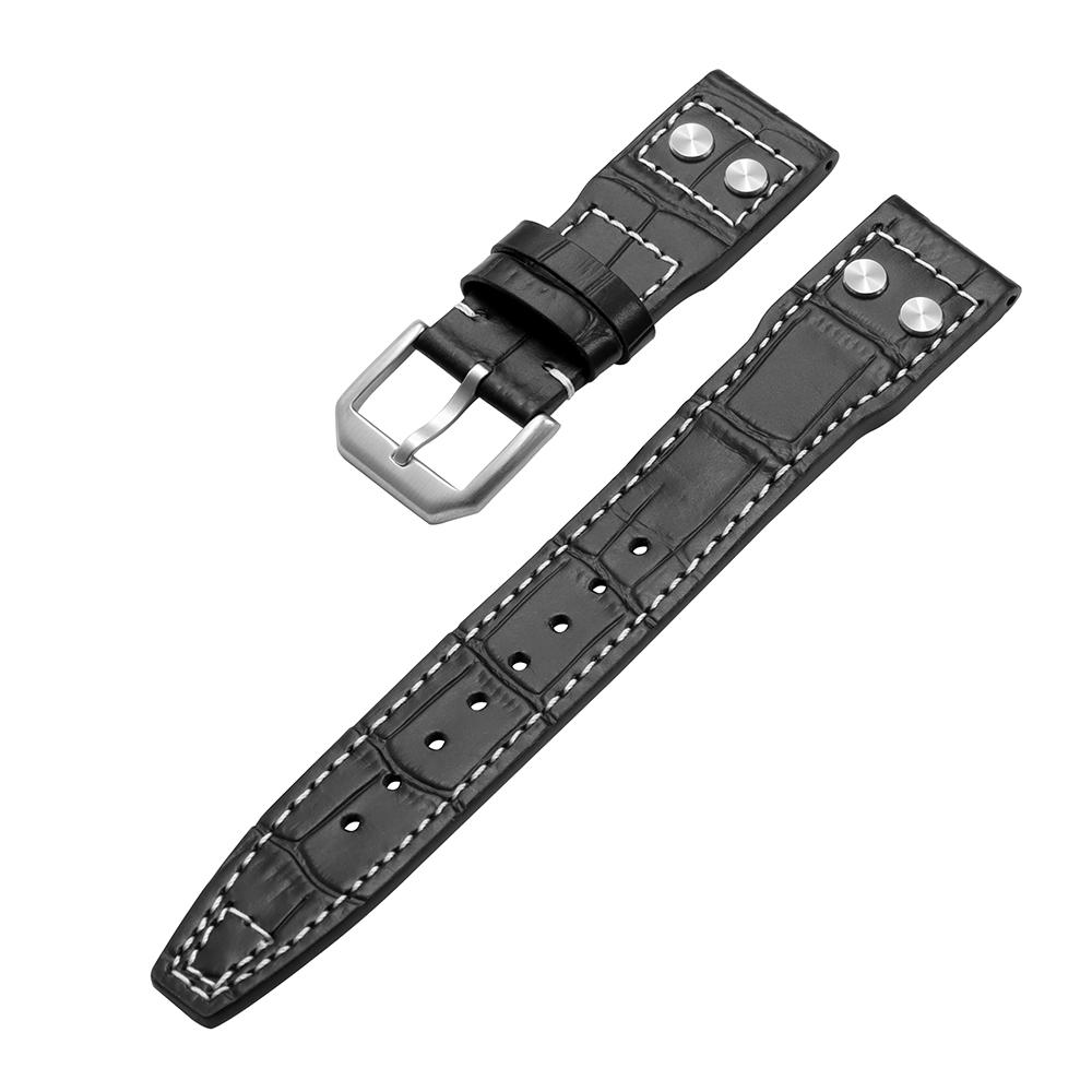 20mm 22mm 21mm for IWC Pilot Watch Band Cowhide Strap Steel Pin Buckle Accessories for Men Women High Quality Wrist Bracelet