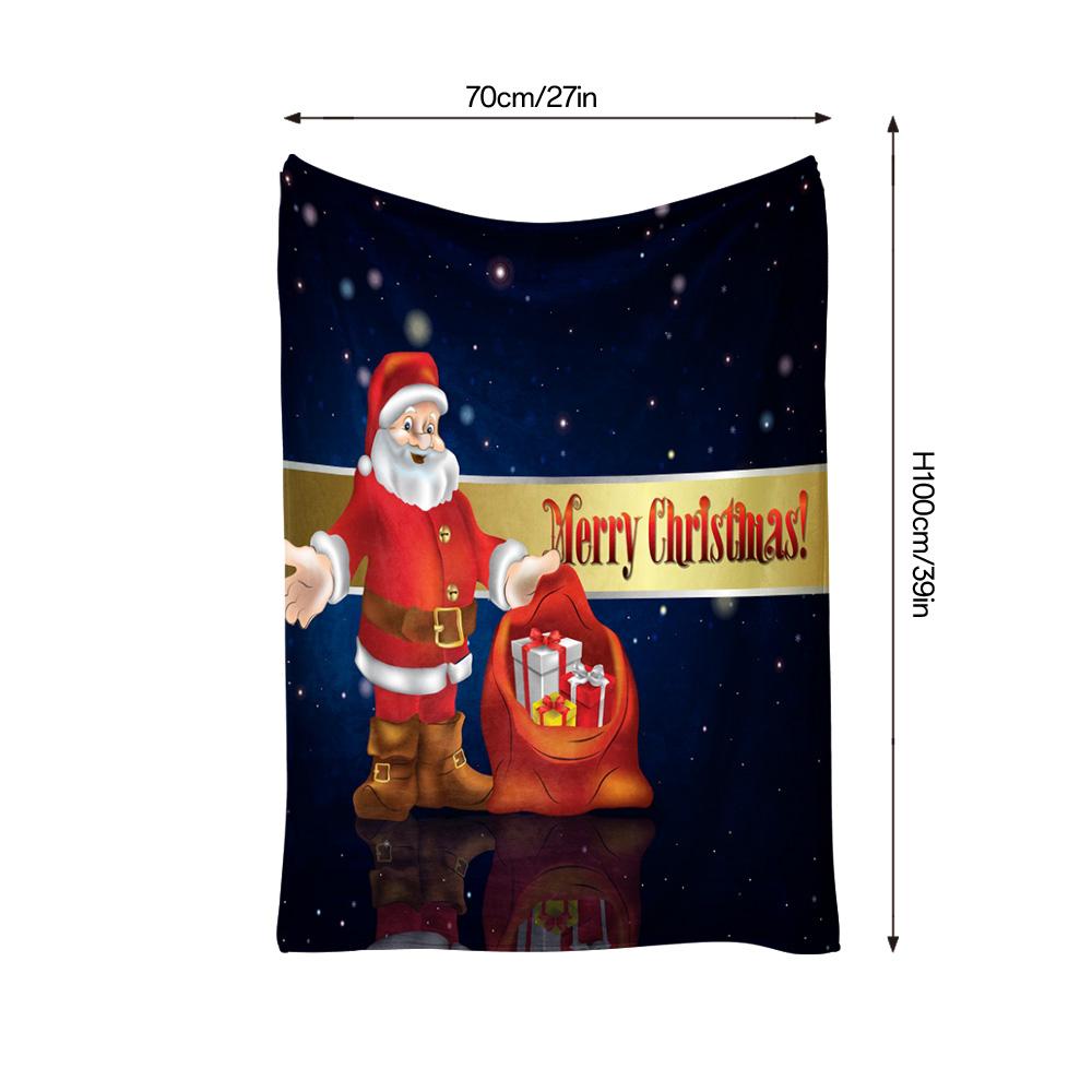 Festive Santa Claus Throw Blanket Cozy Christmas Home Decor Holiday Gift Warm Reversible Plush Soft Decorative Bedding