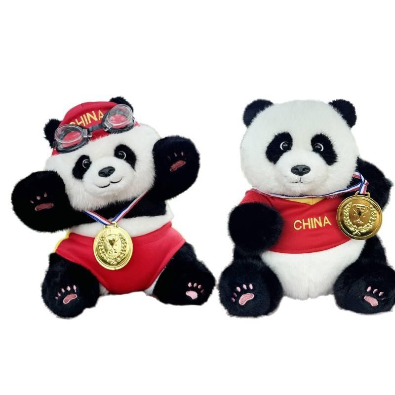 Entzückendes Champion Panda Plüschtier Realistisches Kuscheltier Weicher Plüsch 30cm