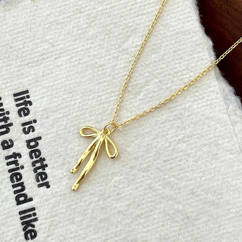 

Ожерелье из жемчуга Silver Bow Banyan Tree - Женское милое корейское ожерелье на ключицу NS2860 золотой