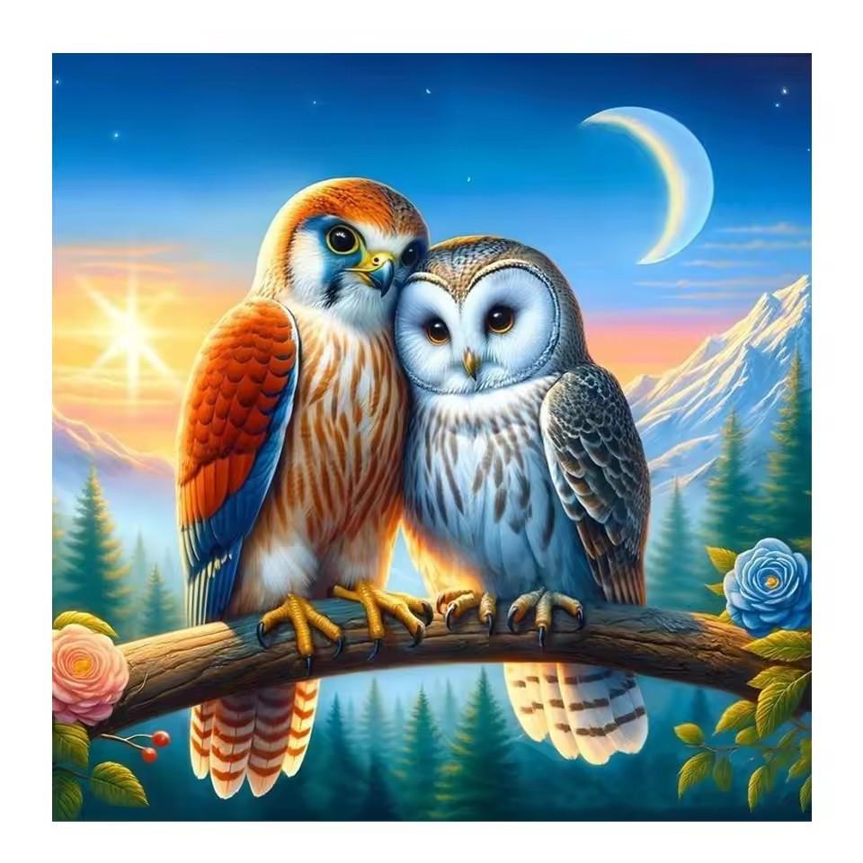 

Новинки Алмазная живопись Милая семья сов Роза Полная Сделай сам Мозаика Животные Птица Цветы Искусство Картинки Вышивка Подарок Домашний декор Full Round 20x20CM