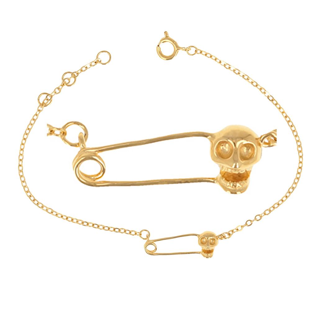 Les Trésors De Lily [R3139] - Pozlacený náramek "Skull" - 20x7 mm