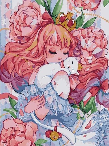 Diy 5d Full Diamond Embroidery Cartoon Square Round Diamond Painting Flower Feast Girl Mosaic Furniture Decoration Hobby Gift