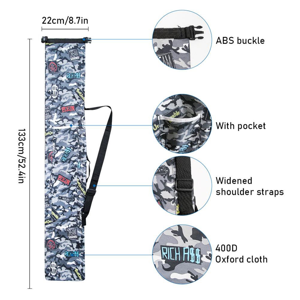 130cm Folding Camouflage Fishing Umbrella Bag Waterproof Large Capacity Fishing Rod Fishing Tackle Storage Bag