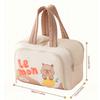 Spacious Multi Compartment Makeup Organizers With Cute Handle Durable Polyester Travel Cosmetic Case For Daily Use