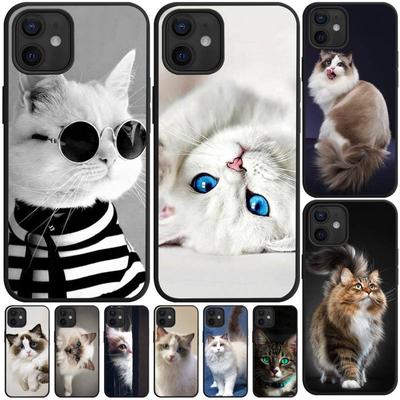 Tiere Lustige Nette Katze Telefon Fall Für IPhone 13 12 11 Pro XS MAX XR 8 7 6 6S Plus X 5S SE 2020 Shell