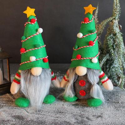 Winter Christmas Gnome Decoration, Plush Doll Decor, Standing Short Tree Ornament, Holiday Home Decoration, Festive Winter Decor