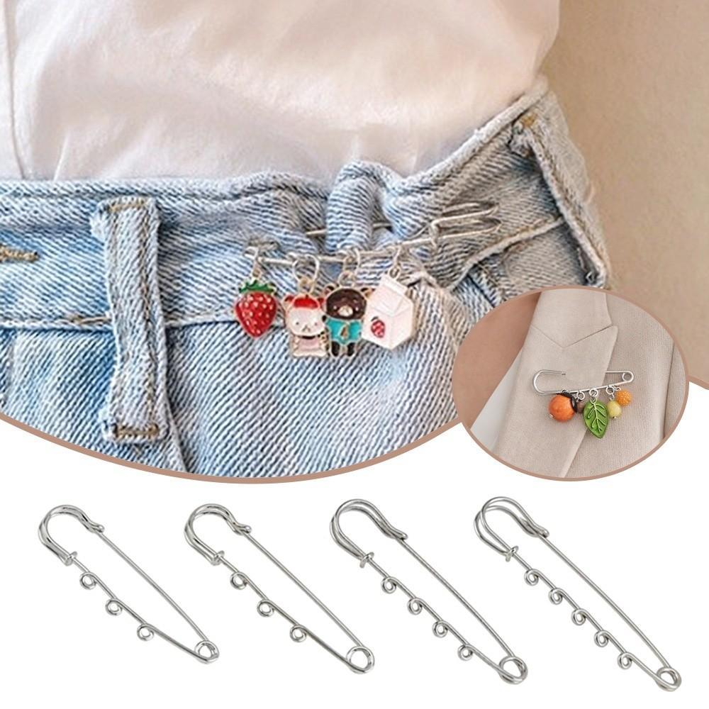 Silver Safety Brooch Pins Multi Holes Connectors DIY Charms Brooches Findings Accessories Shawl Adjuster Dress Decoration