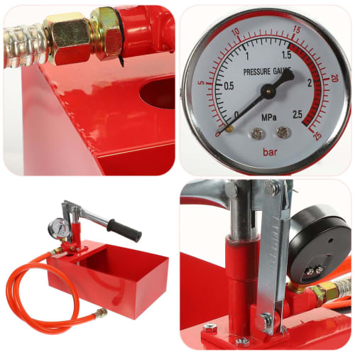 iplusmile 25KG Water Pressure Test Pump, Manual Water Pressure Test Pump, Aluminum Hand Pump, Test Tool, Hydraulic Pressure Test Tool with Pressure Ga